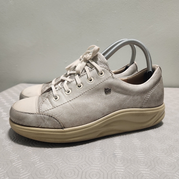 Finn Comfort Ikebukuro Silver Sneakers Lace Up Oxfords Shoes 4.5UK/ 7US - Picture 3 of 14